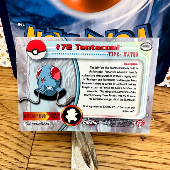 2000 Topps Chrome 🔥 TENTACOOL Pokémon T.V.  #72 💥 Red Label - Picture 4 of 4